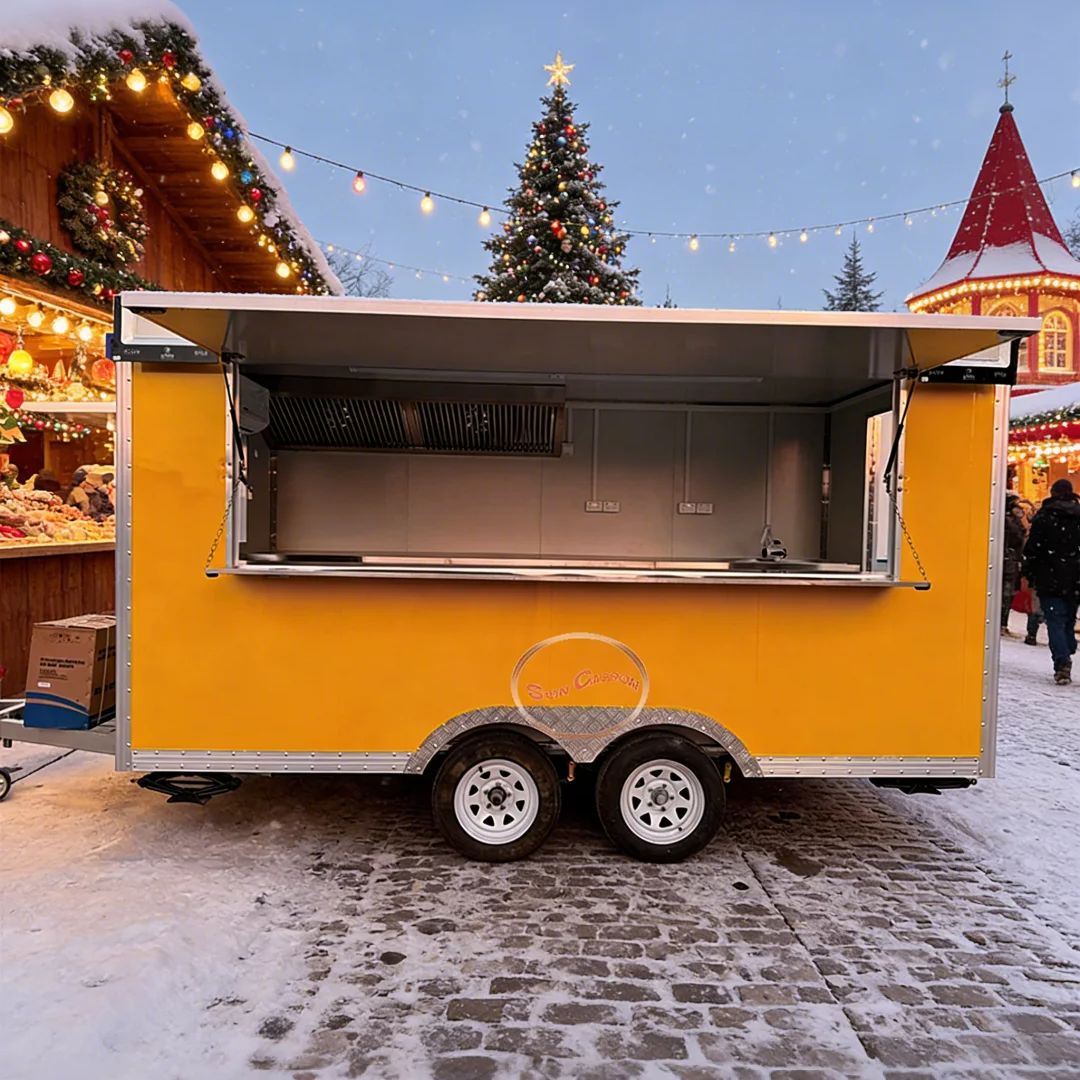 Commercial Kitchen Ventilation System - Przyczepa gastronomiczna z półką i systemem