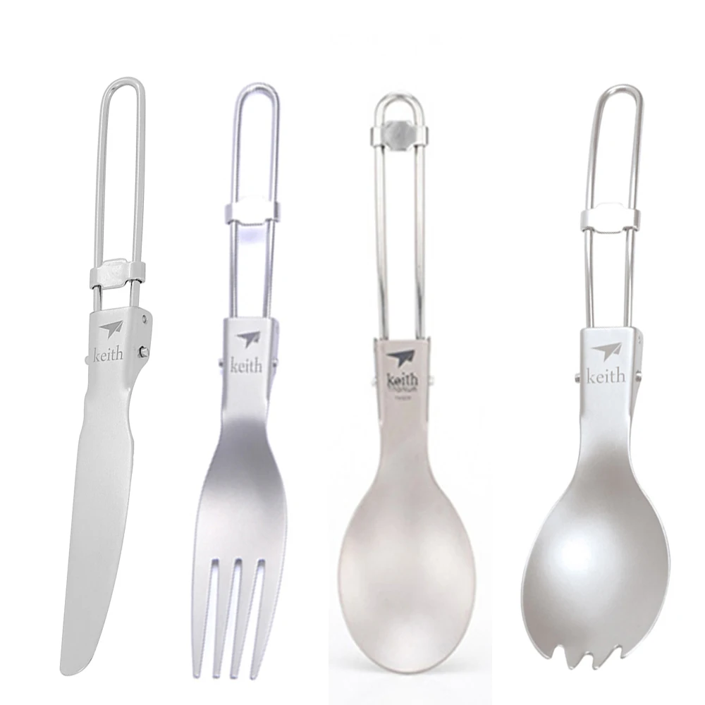 Commercial Kitchen Knife Set - Keith Outdoor Titanium składana łyżka Spork
