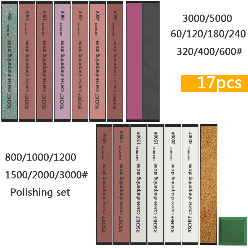 Commercial Kitchen Knife Set - Zestaw kamieni diamentowych do ostrzenia, kamienie