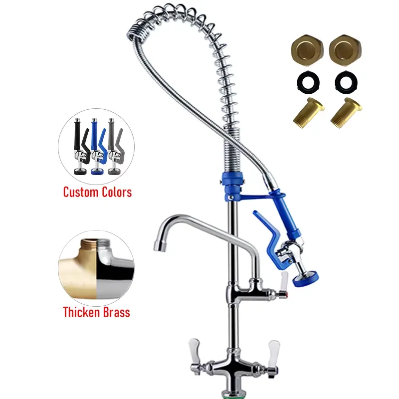 Commercial Kitchen Taps - Klasyczne, podwójne, wysokociśnieniowe baterie zlewozmywakowe do