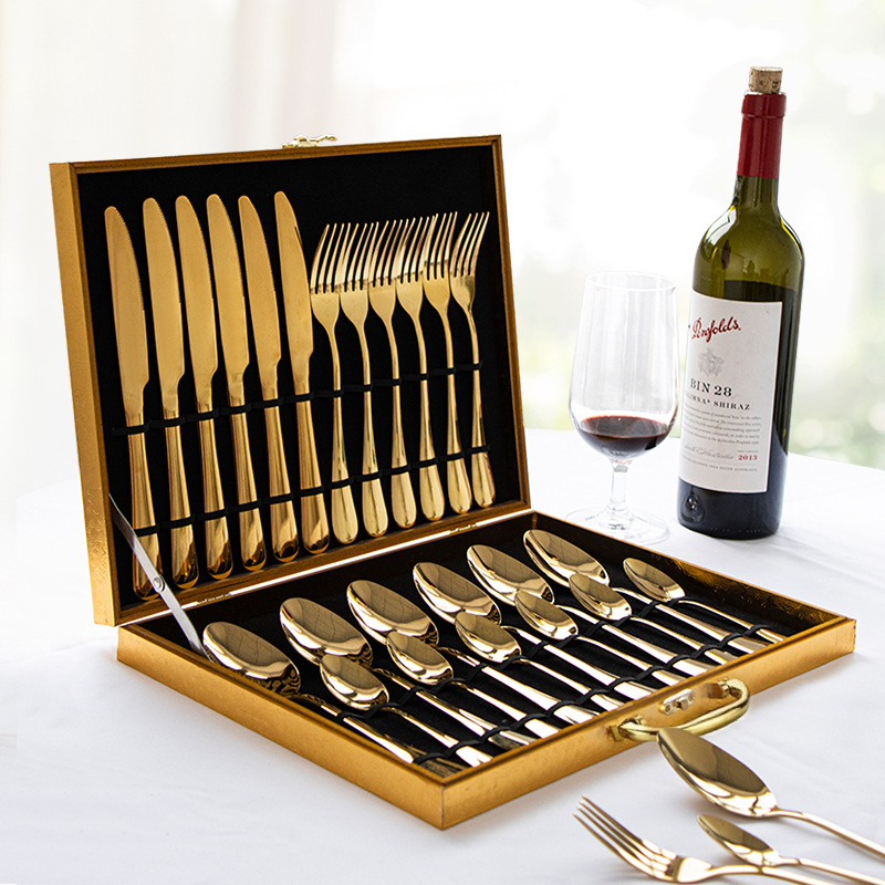 Commercial Kitchen Knife Set - 24-częściowy zestaw sztućców ze stali nierdzewnej